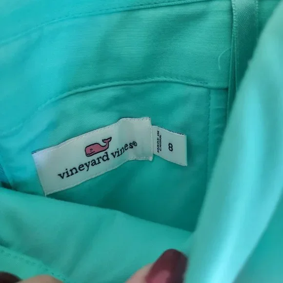 Vineyard Vines Womens Dress Green M Caribbean Floral Embroidered Strapless Back - Picture 3 of 11